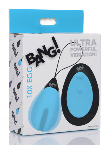 Bang 10x (Blue) – Remote-Controlled Silicone Vibrating Egg EGGS