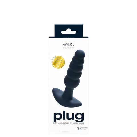 Plug Rechargeable Anal Vibe - Black Pearl Black Butt Plugs - Vibrating