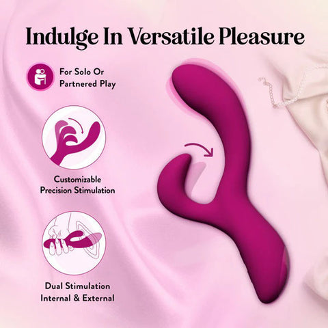 Blush Quinn Rabbit Vibrator Dual Stimulation Burgundy Toy VIBRATORS-RABBIT