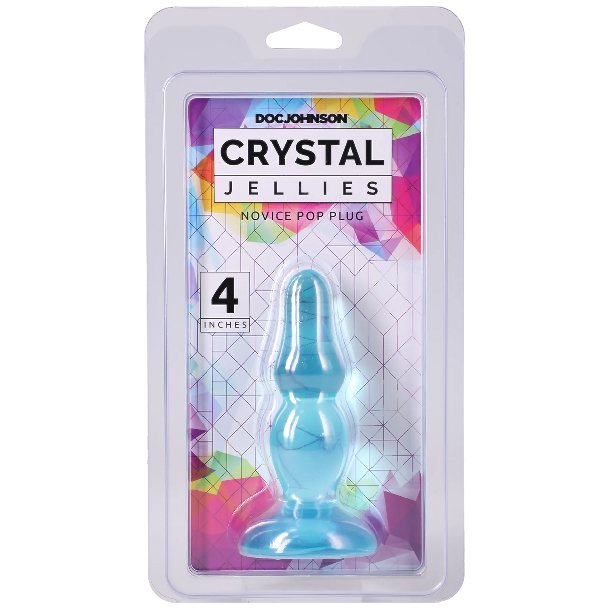 Novice Crystal Jellies 4 Inch Pop Plug Teal > Anal Range > Butt Plugs