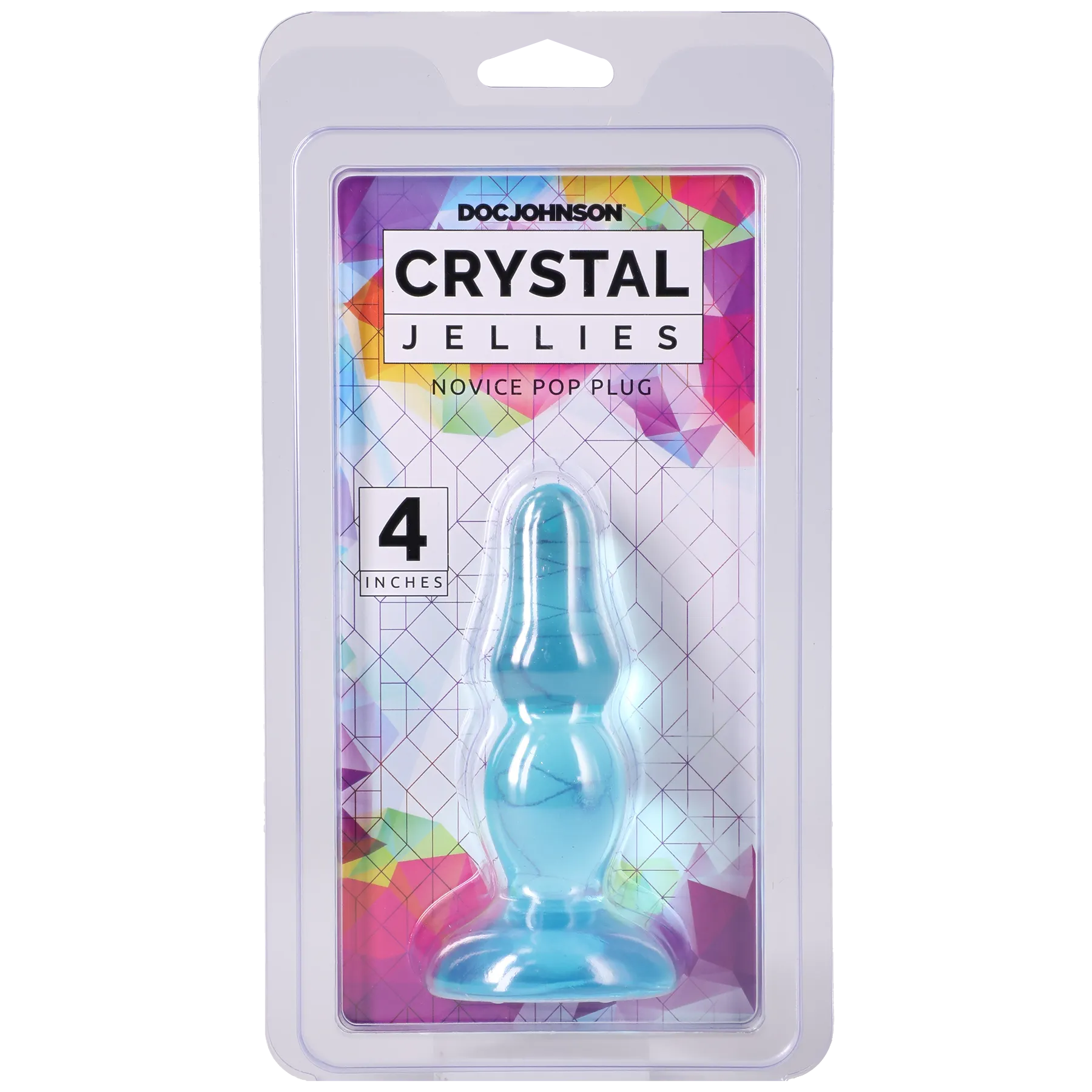 Novice Crystal Jellies 4 Inch Pop Plug Teal > Anal Range > Butt Plugs