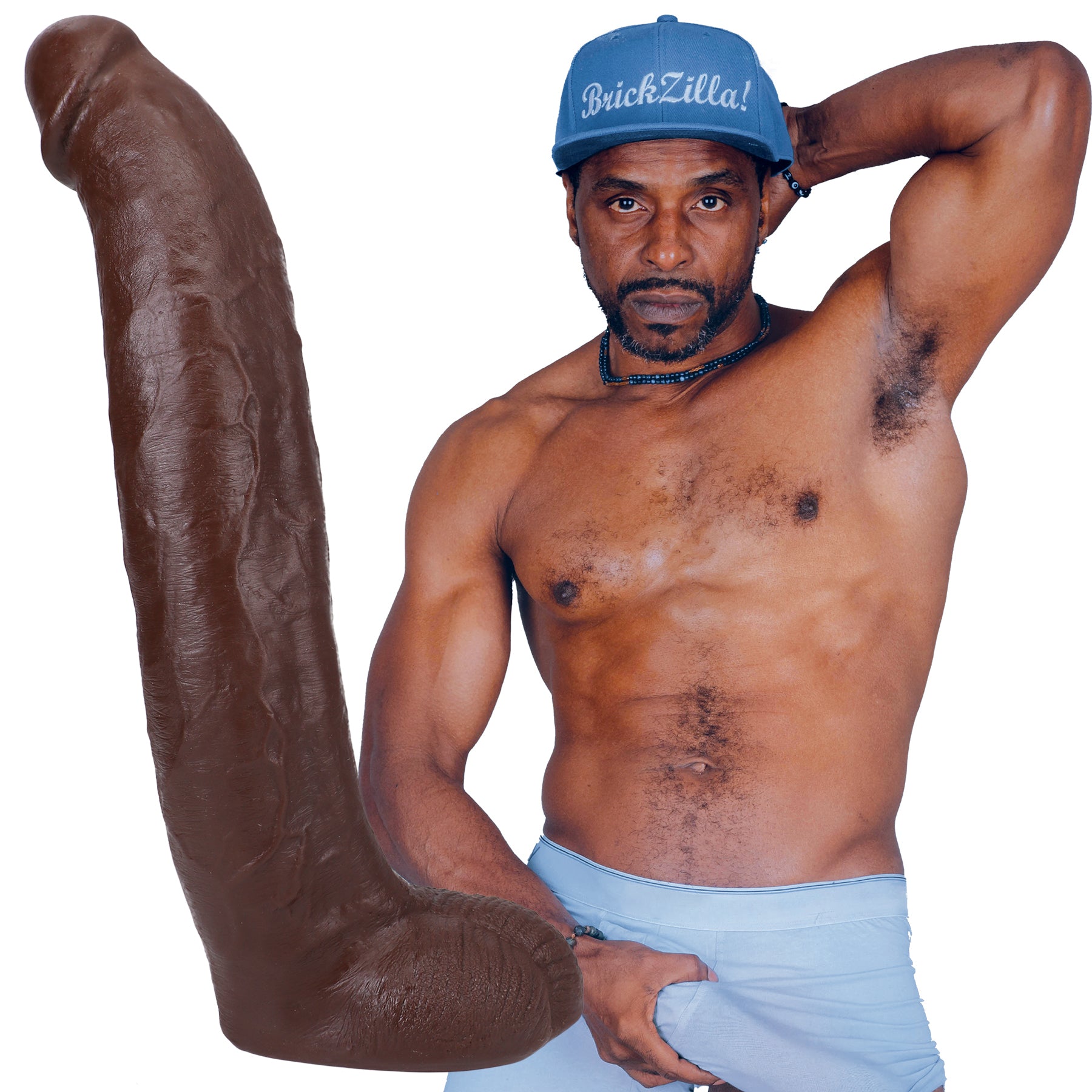 Doc Johnson Brickzilla 13 Inch Ultraskyn Realistic Dildo Chocolate Dongs Big