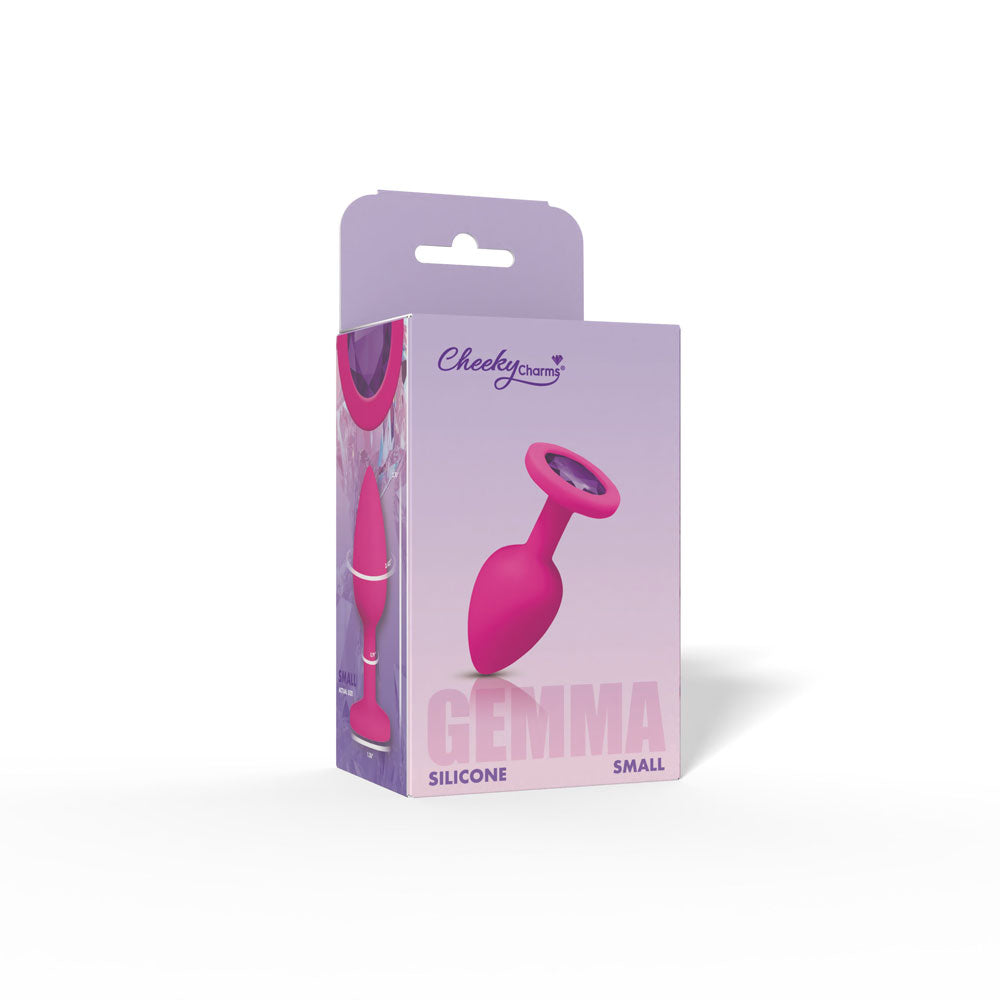 Cheeky Charms Gemma 2.74 Inch (Purple Gem Pink) – Small Silicone Butt Plug > Anal Range > Jewel Butt Plugs