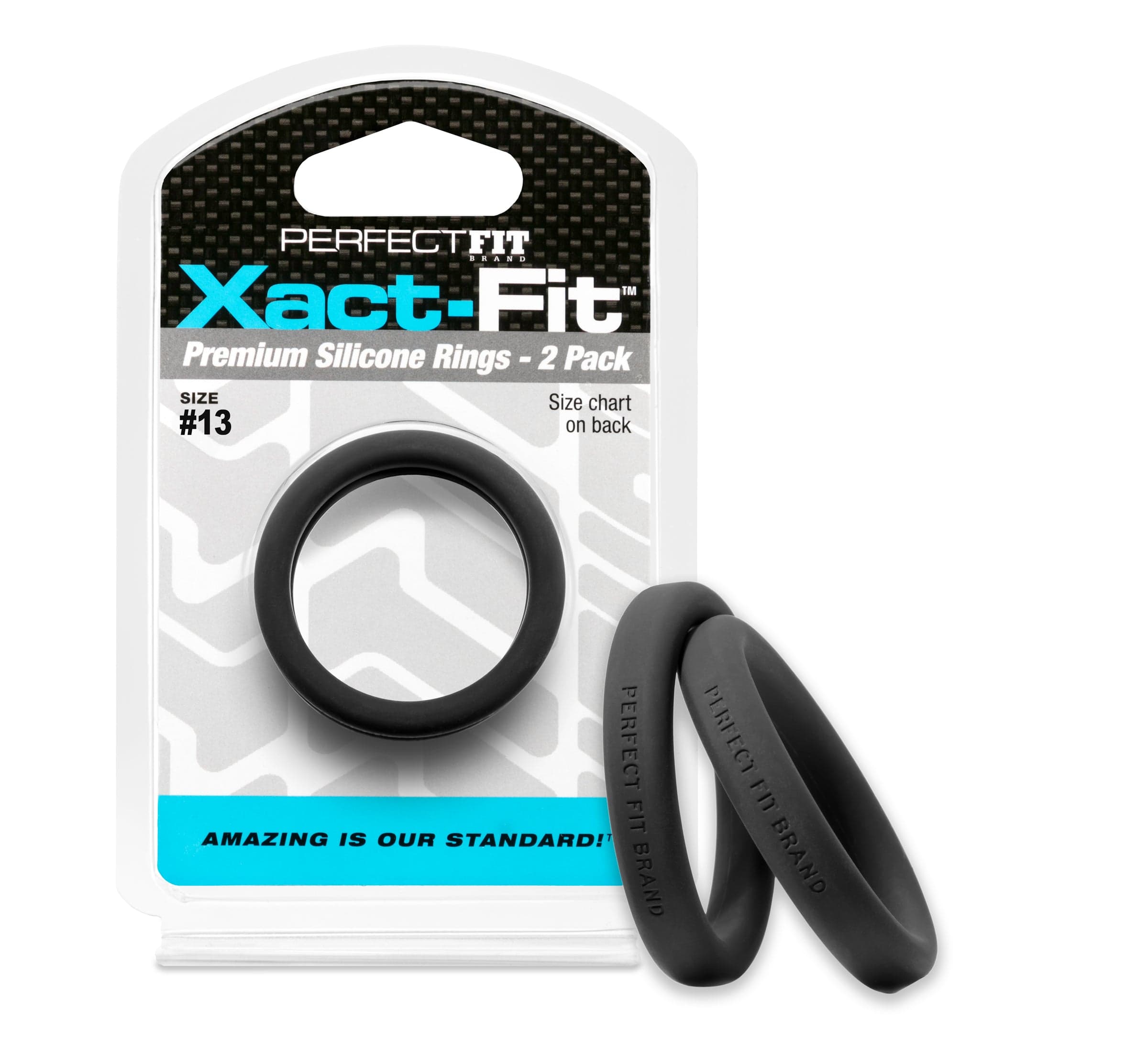 Xact Fit Size 13 Silicone Cock Rings 1.3 Inch 2 Pack > Cock Ring > Sets
