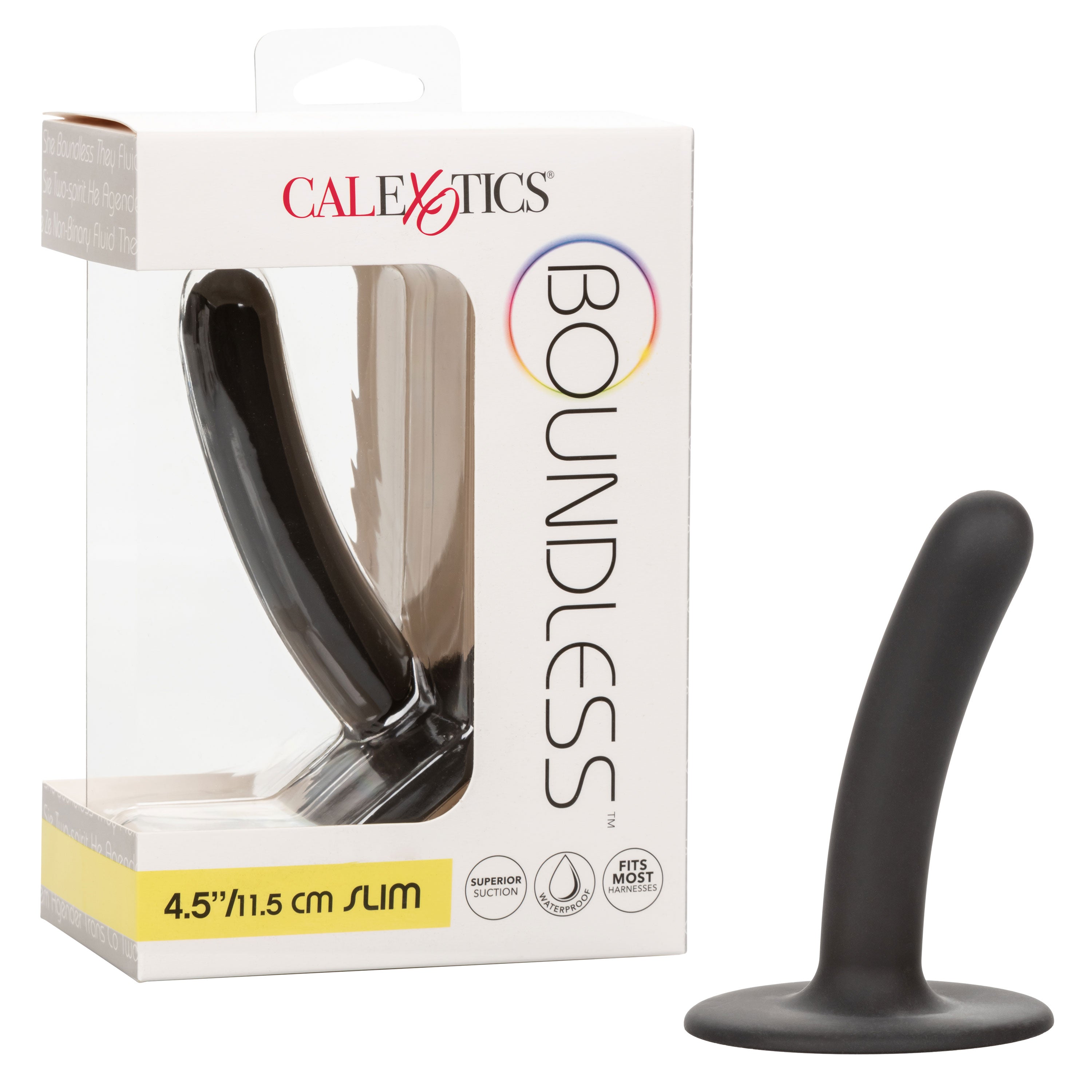 Boundless 4.5"/11.5cm Slim Probe in Black with Suction Cup Base Dongs Neutral