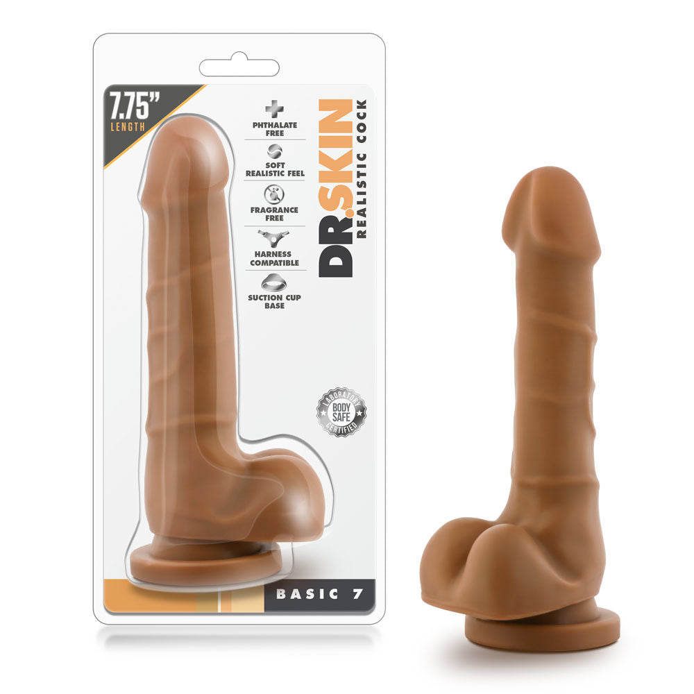 Dr. Skin Realistic Cock (Mocha) – Basic Suction Cup Dildo Dongs Realistic