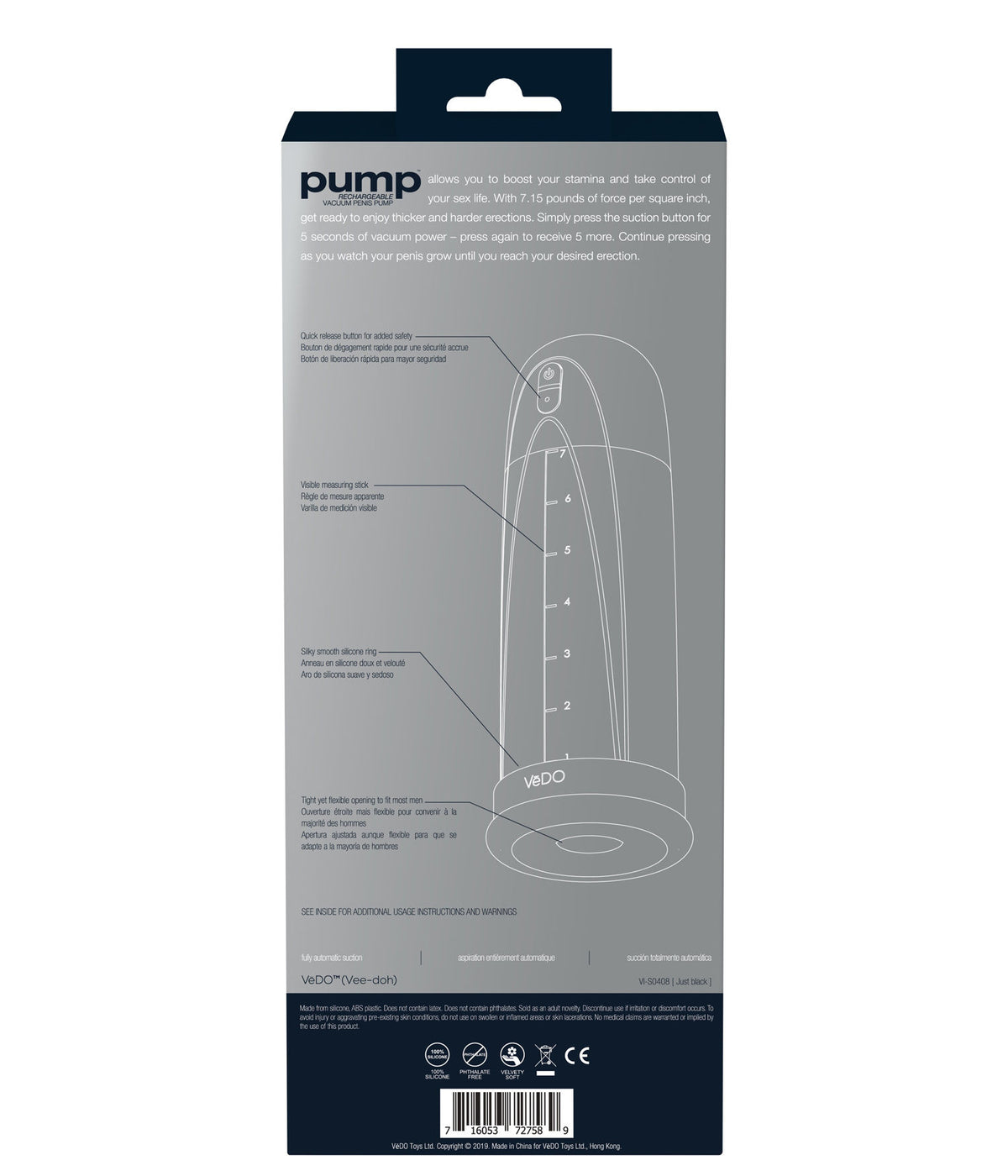Pump Rechargeable Vacuum Penis Pump with Strong Suction Power and Stamina Enhancement Device > Sex Toys For Men > Penis Sleeves