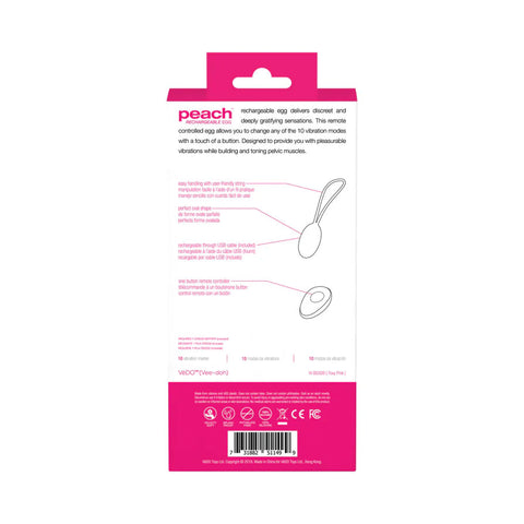 Peach Vibrating Egg in Foxy Pink Quiet Powerful EGGS