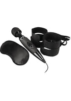 Bodywand Midnight Bed Spreader With Satin Restraint Cuffs Set Black > Bondage Gear > Bed Restraints