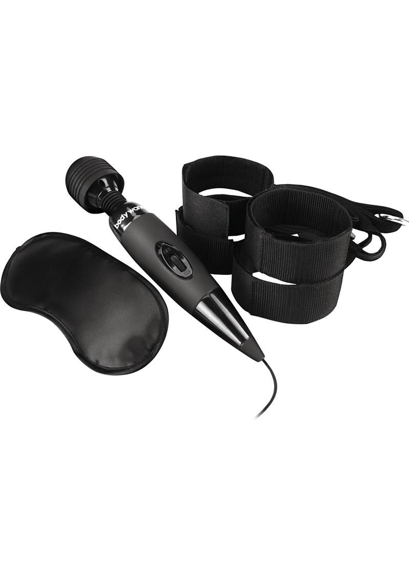 Bodywand Midnight Bed Spreader With Satin Restraint Cuffs Set Black > Bondage Gear > Bed Restraints