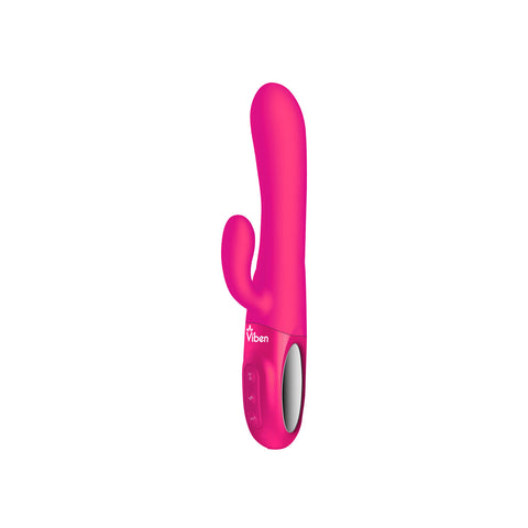 Viben Hypnotic Thrusting Rabbit Vibrator with Swinging Clitoral Stimulator in Hot Pink Pink VIBRATORS-RABBIT