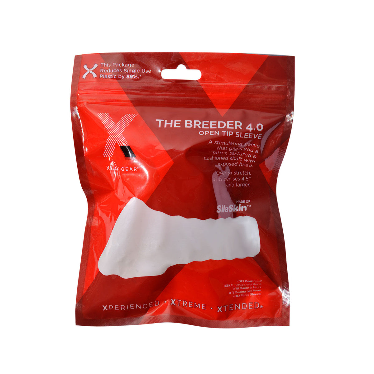 Xplay Breeder 4.0 Clear Open Tip Penis Sleeve > Sex Toys For Men > Penis Sleeves