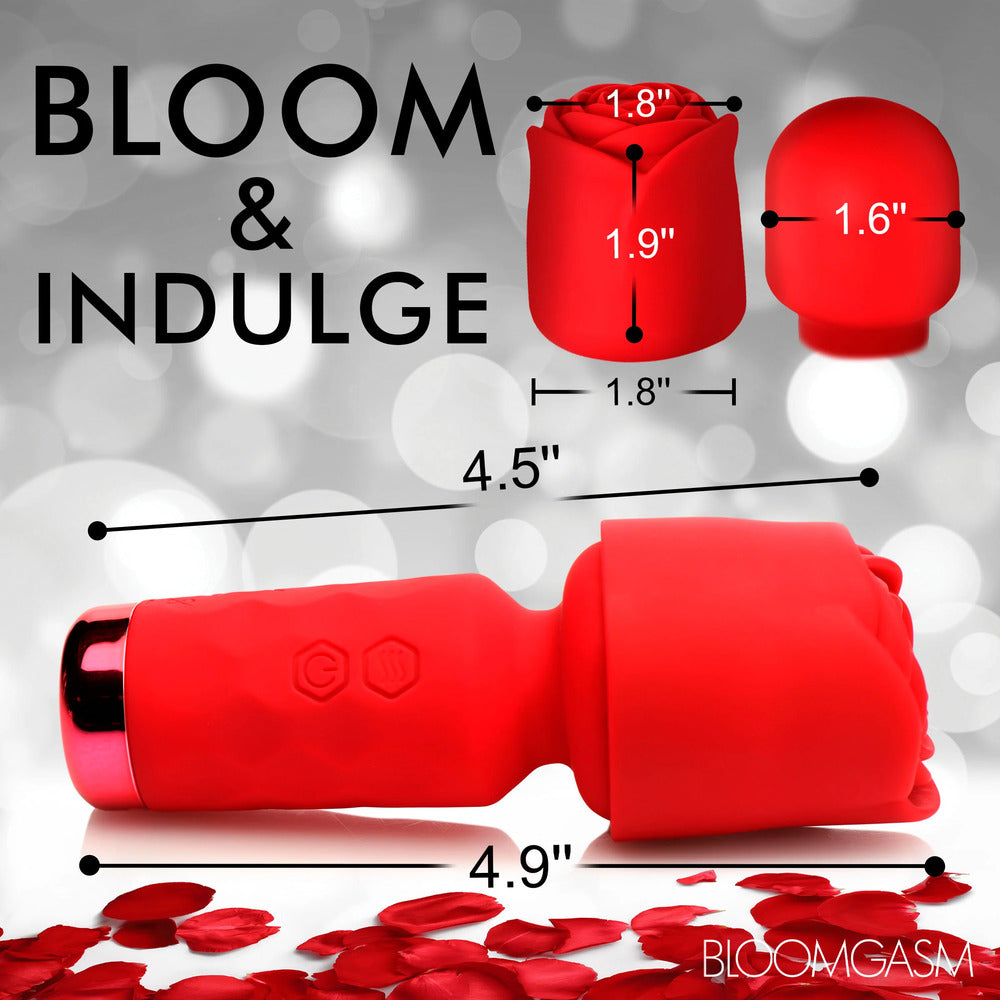 Xr Bloomgasm Rose Petite Mini Wand Vibrator Rechargeable Rose Stimulators