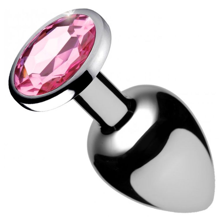 Booty Sparks Pink Gem Medium Aluminium 3.2" Anal Plug > Anal Range > Jewel Butt Plugs Main image