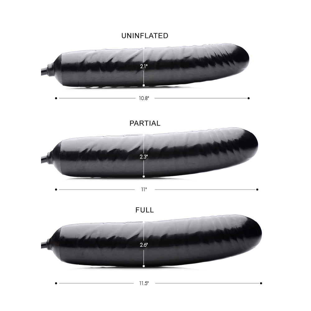 Xr Large Inflatable Dildo 11 Inch Black Bulb Quick Release DONGS