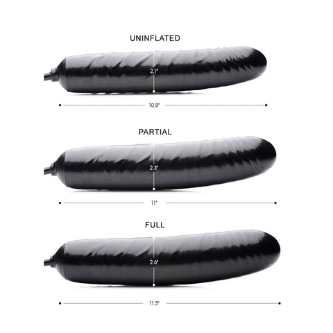 Xr Large Inflatable Dildo 11 Inch Black Bulb Quick Release DONGS