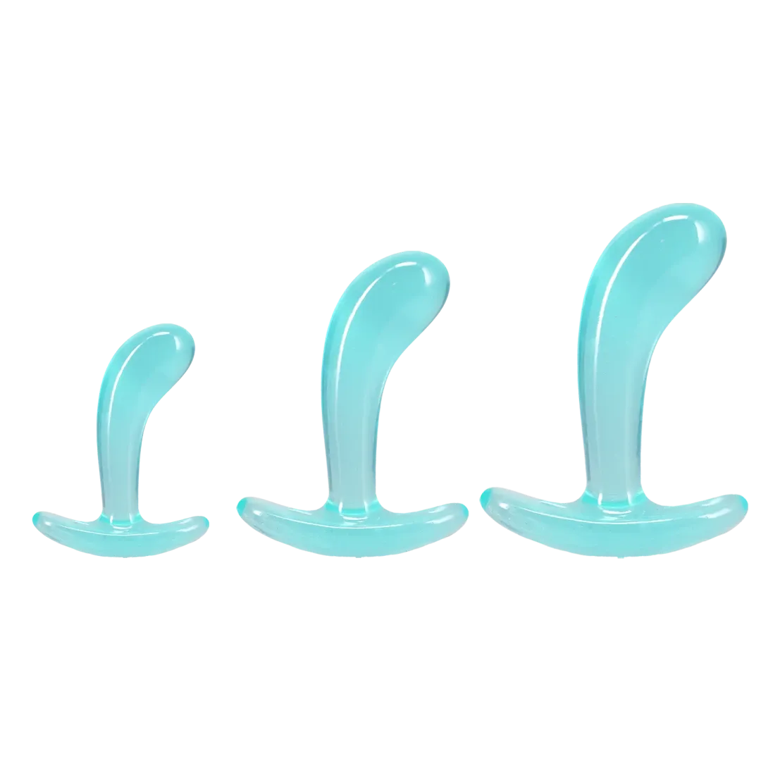 Crystal Jellies Curved Anal Trainer Set – Phthalate-Free Silicone 3 Sizes Anal Plugs > Anal Range > Butt Plug Kits