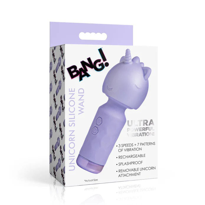 Unicorn Silicone Wand Massager Lavender with Vibration Modes Purple Electric Massager