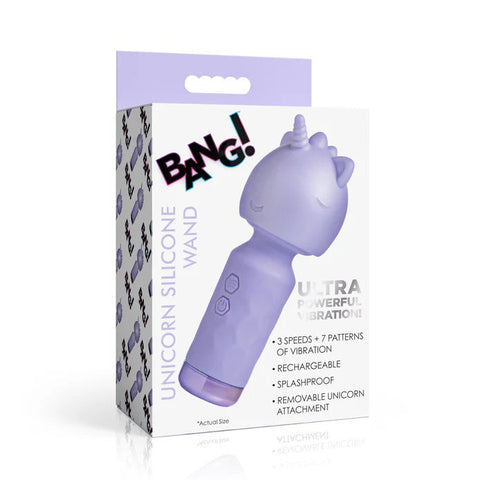 Unicorn Silicone Wand Massager Lavender with Vibration Modes Purple Electric Massager