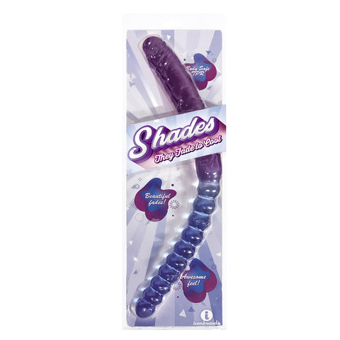 Shades 17 Inch Jelly Double Dong in Violet and Blue Double Dongs