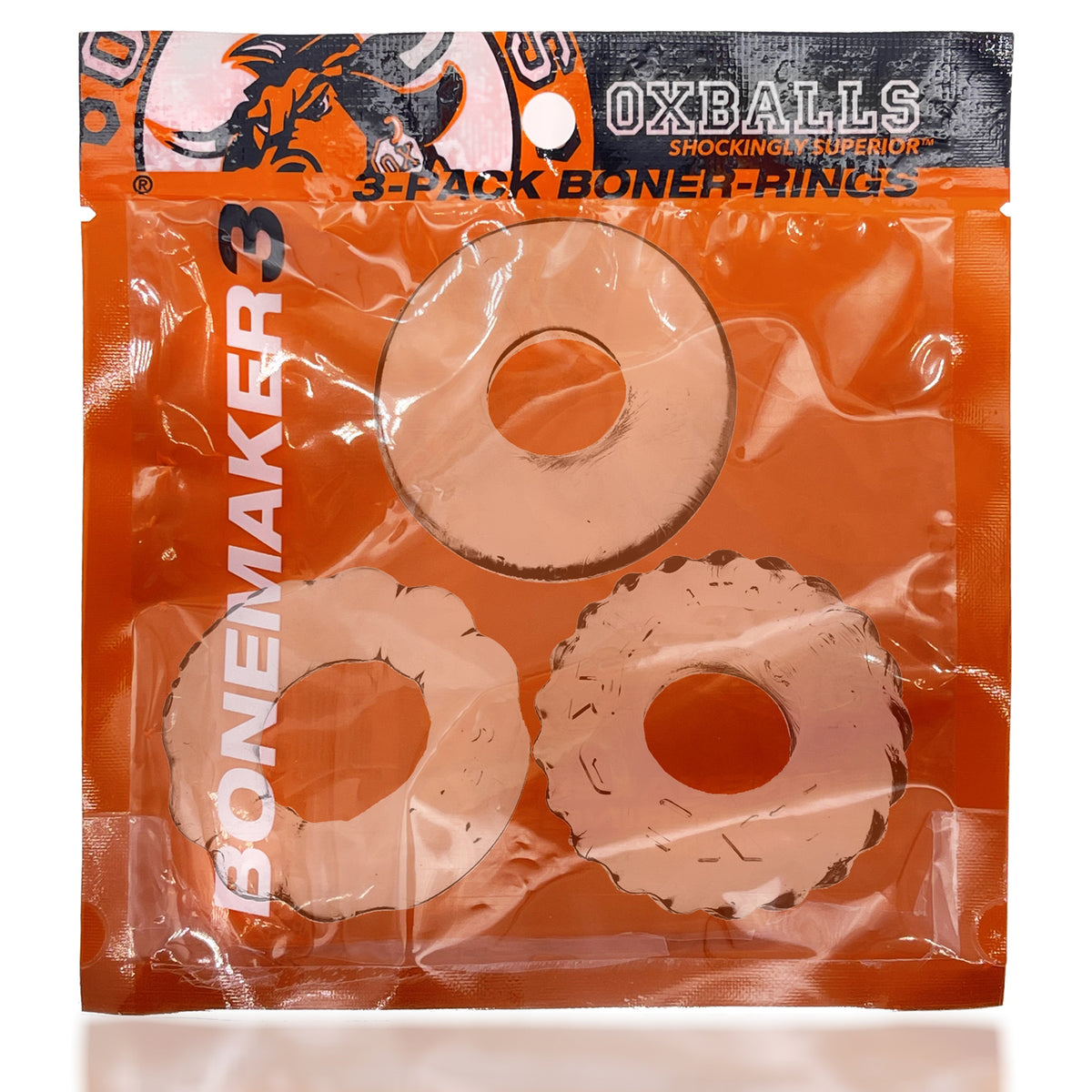 Oxballs Bonemaker (Black) Cockring 3 Pack – Durable Cockring Set > Cock Ring > Sets