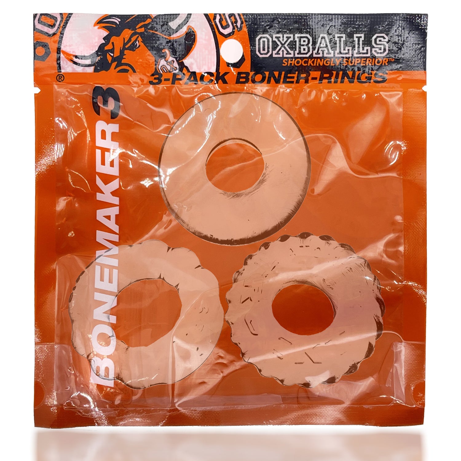 Oxballs Bonemaker (Black) Cockring 3 Pack – Durable Cockring Set > Cock Ring > Sets