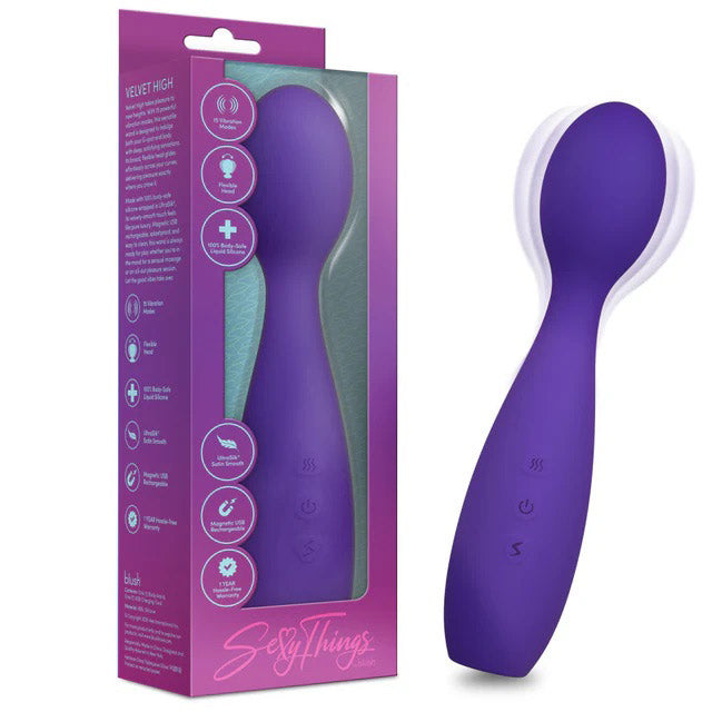 Sexy Things Velvet High – Powerful Wand Vibrator with 15 Vibration Modes Purple > Vibrators > Standard Vibrators