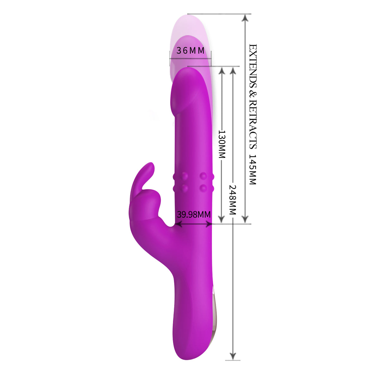 Pretty Love Reese 13-14.5cm Thrusting Rabbit Vibrator with Multi-Speed > Vibrators > Ladies > Rabbit