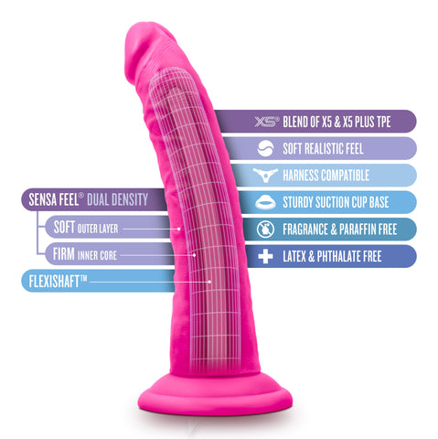 Au Naturel Bold Jack 7 Inch Pink Realistic Bendable Dildo DONGS