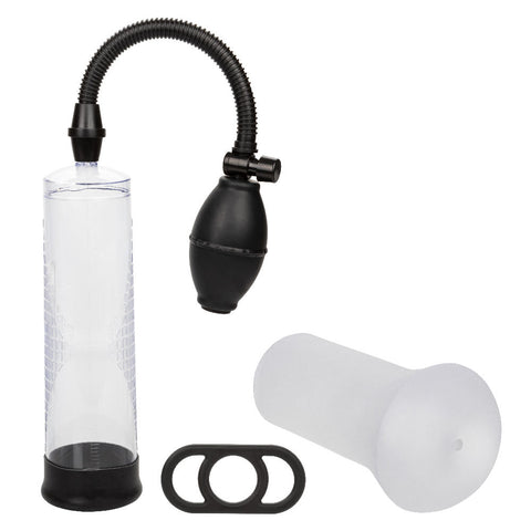 Peak Edging Intimate Kit with Pump Ring and Stroker Black Clear PUMPS