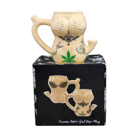 Tattoo Girl Ceramic Mug 10oz Novelty Drinkware Gift Gag Gifts & Novelties