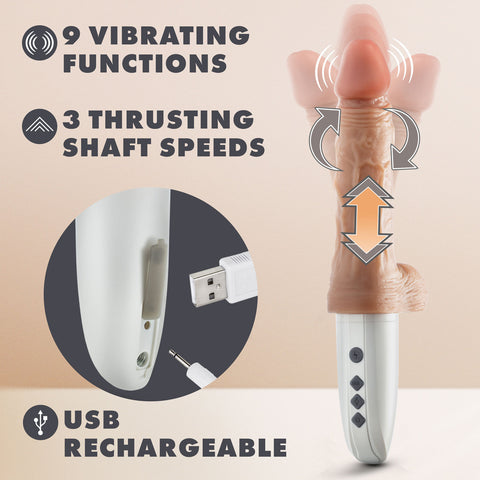 Dr. Skin Dr. Hammer Beige – Wireless Remote Control Dildo DONGS Vibrating