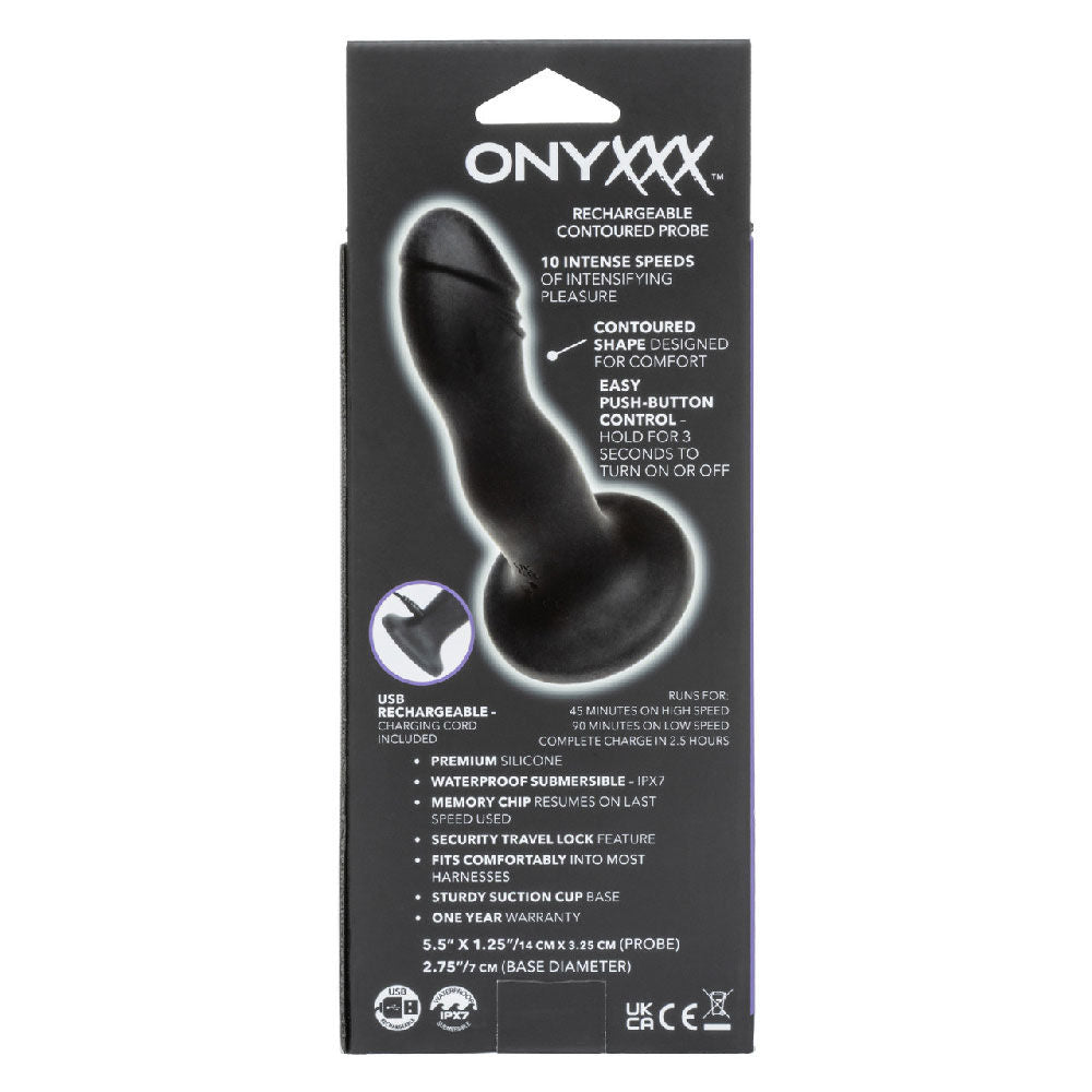 Onyxxx Rechargeable Contoured Silicone Anal Probe Black Black ANAL TOYS