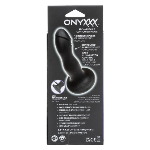 Onyxxx Rechargeable Contoured Silicone Anal Probe Black Black ANAL TOYS