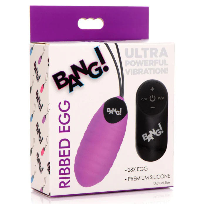 28x Ribbed Silicone Egg - Purple Purple