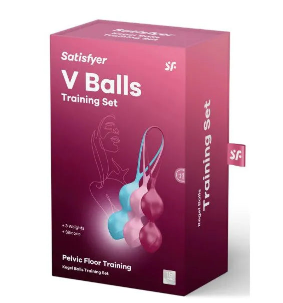 Satisfyer Set of 3 Weighted Double Kegel Training Balls – Silicone Kegel Balls > Sex Toys For Ladies > Kegel Exercise