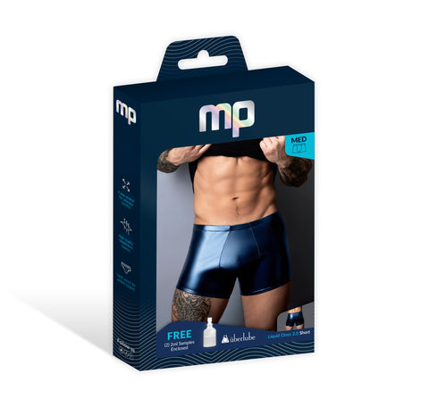 Liquid Onyx 2.0 Short Medium – Men's Wet Look Underwear Blue Medium > Clothes > Mens Briefs
