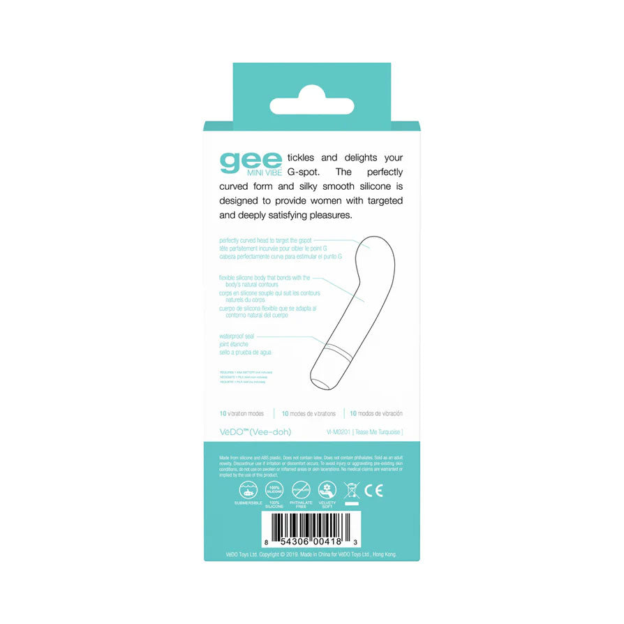 Gee Mini Vibrator Indigo G-Spot Stimulator Silicone > Sex Toys For Ladies > G-Spot Vibrators