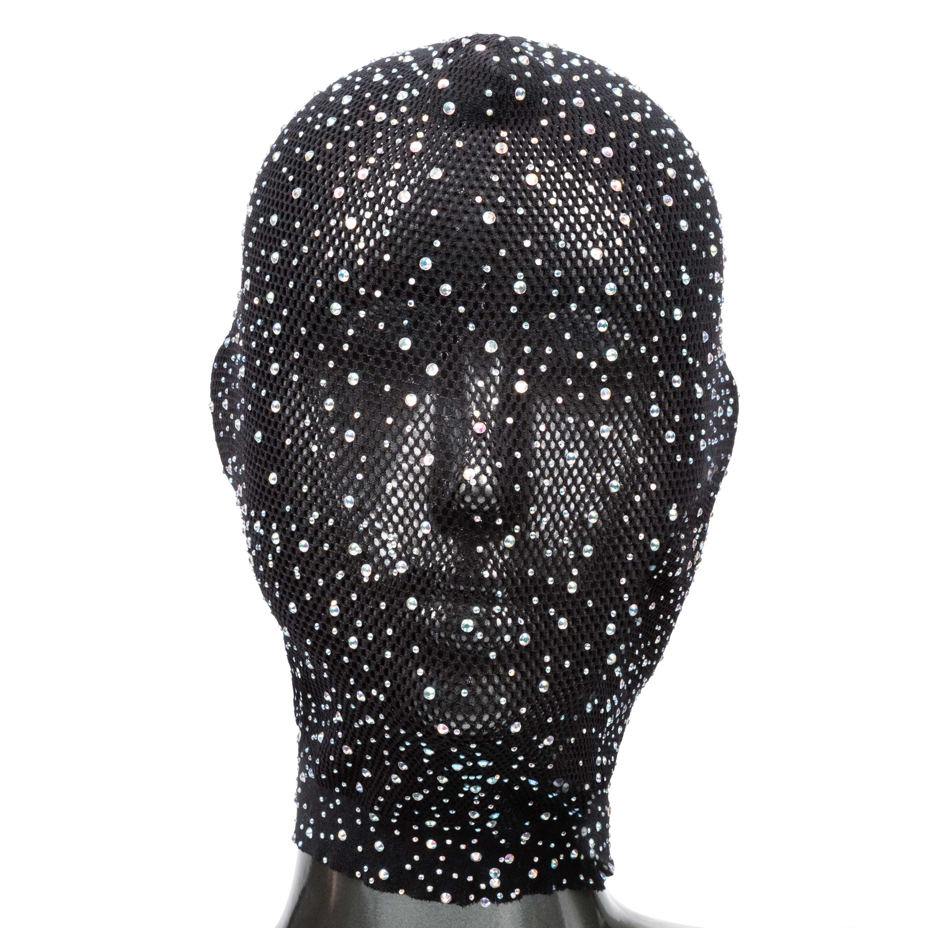 Radiance Full Hood Cover Black Mesh with Shimmering Accents One Size > Bondage Gear > Bondage Hoods
