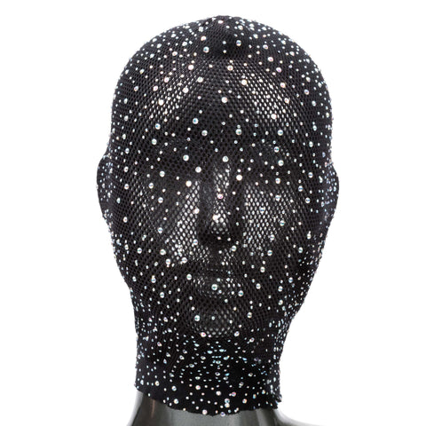 Radiance Full Hood Cover Black Mesh with Shimmering Accents One Size > Bondage Gear > Bondage Hoods