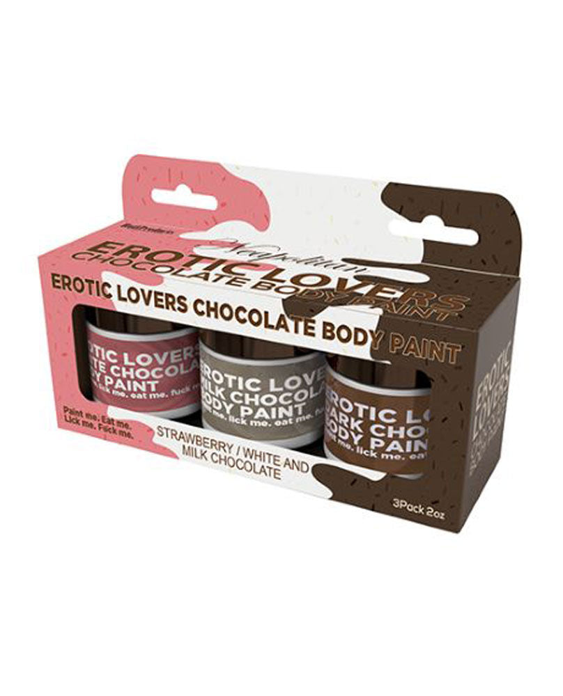 Erotic Chocolate Body Paint Set Neapolitan Flavors 3 Pack Multi ENHANCERS