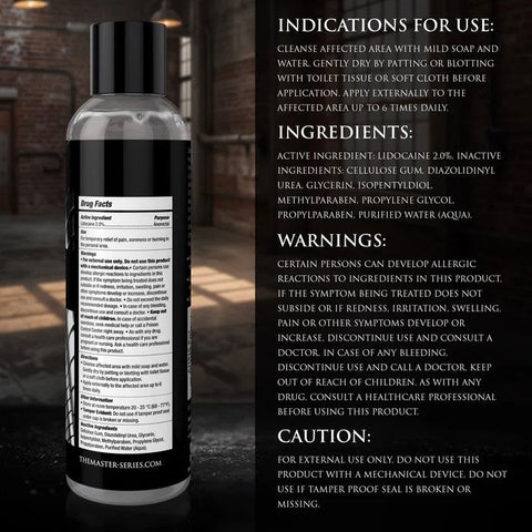 Fisting Lubricant (Clear) – Long-Lasting Water-Based Lubricant with 2% Lidocaine Speciality Lubricants