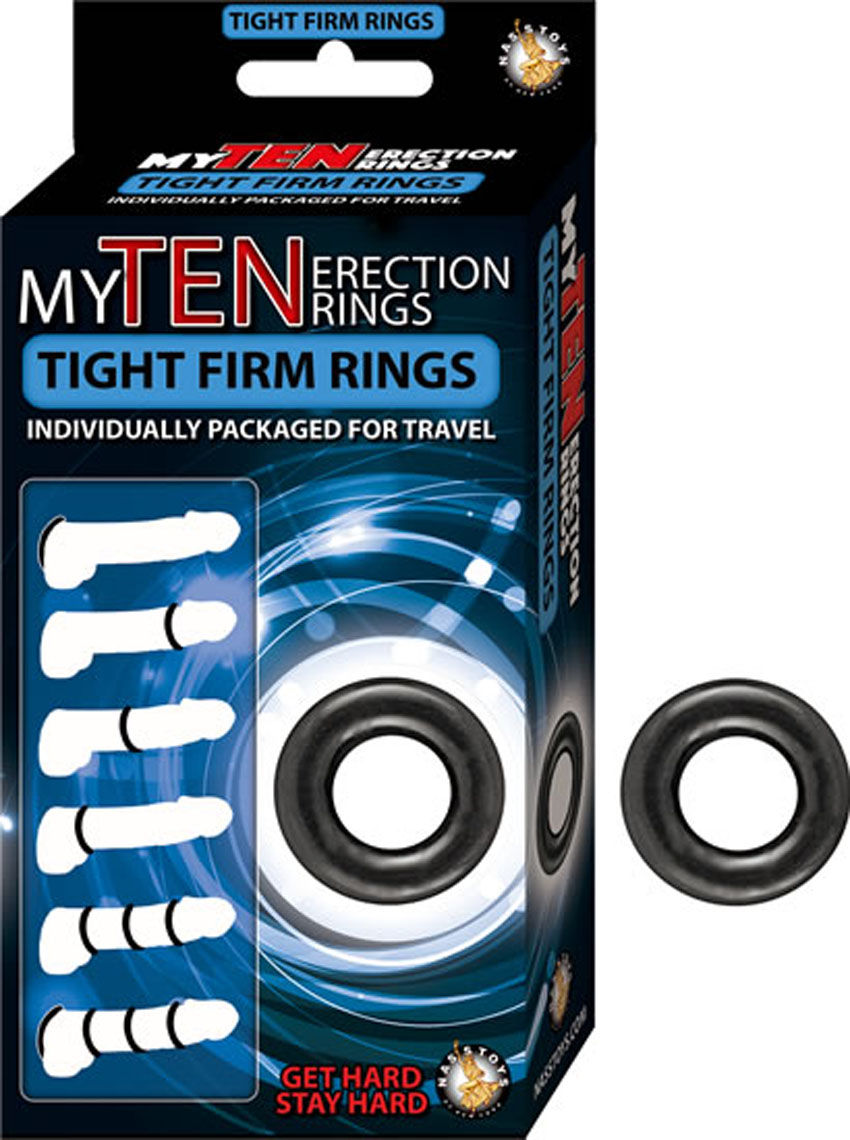 My Ten Erection Rings Black Cockrings