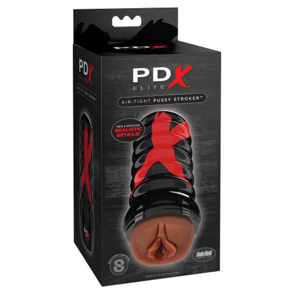 Air-Tight Brown Pussy Stroker Masturbation Aid for Men Brown Strokers - Manual