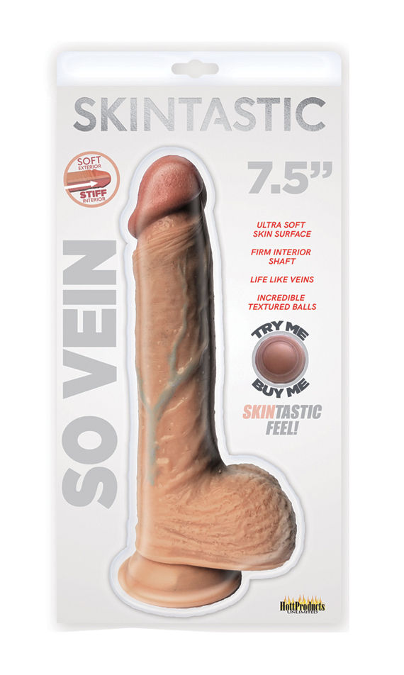 Skintastic So Vein Realistic Dildo with Suction Cup Base 7.5 Inches White > Realistic Dildos and Vibes > Penis Dildo