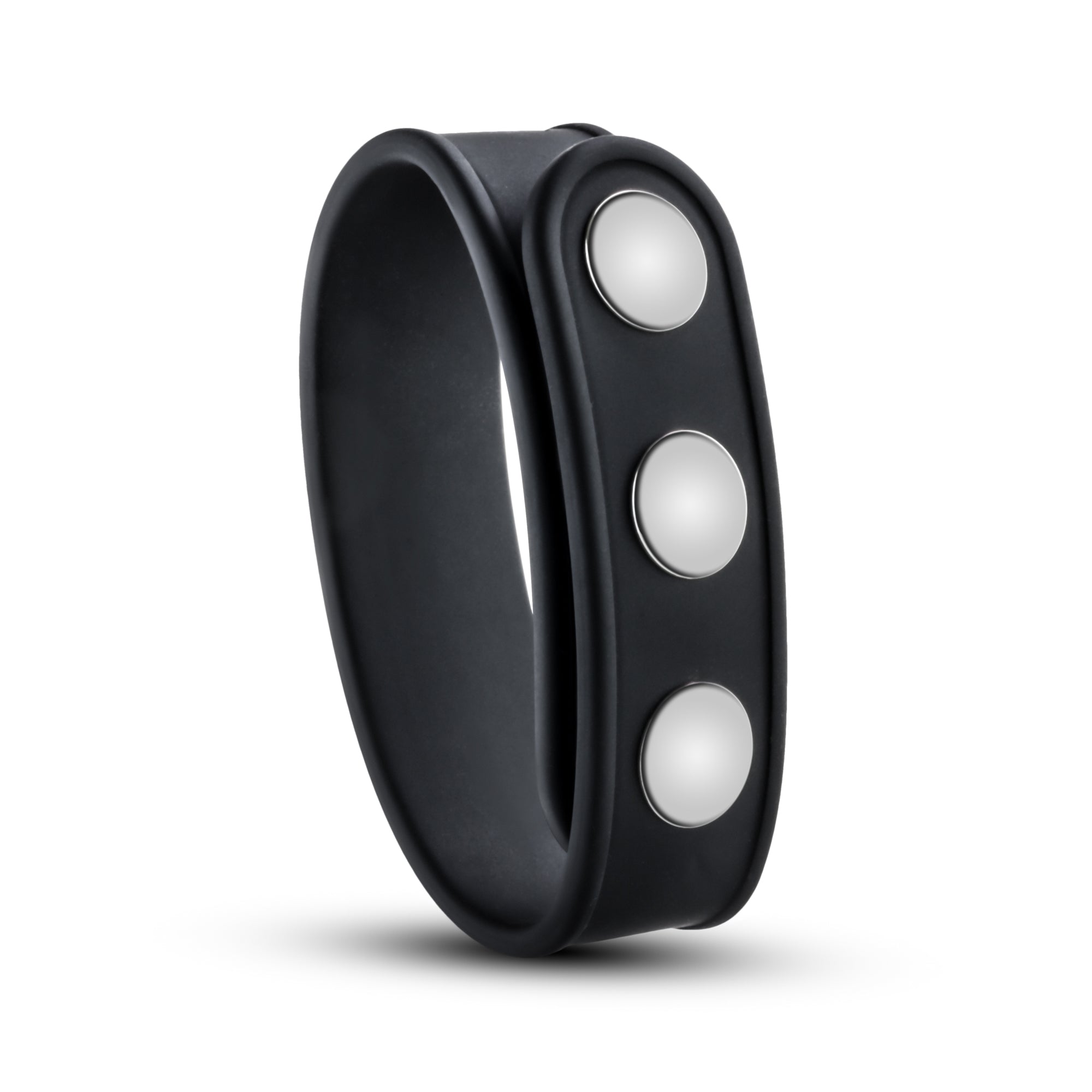 Blush Silicone Adjustable 3-Snap Cock Strap Black Ring COCK RING Set