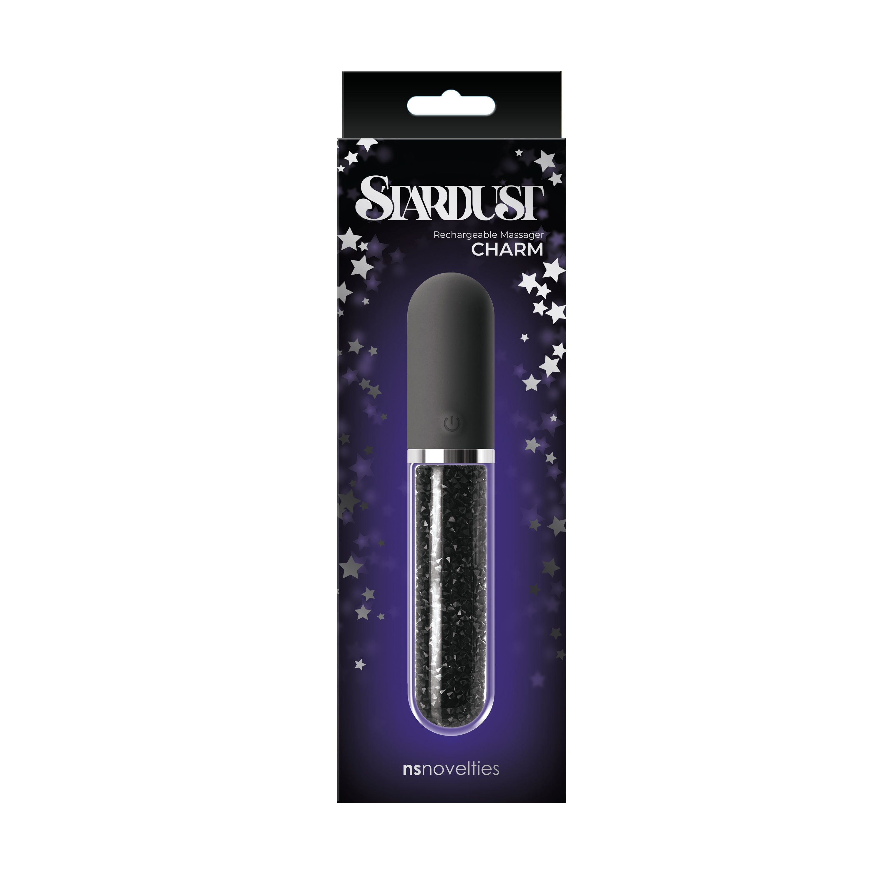 Stardust Black Rechargeable Silicone Body Massager with Crystals Vibrators