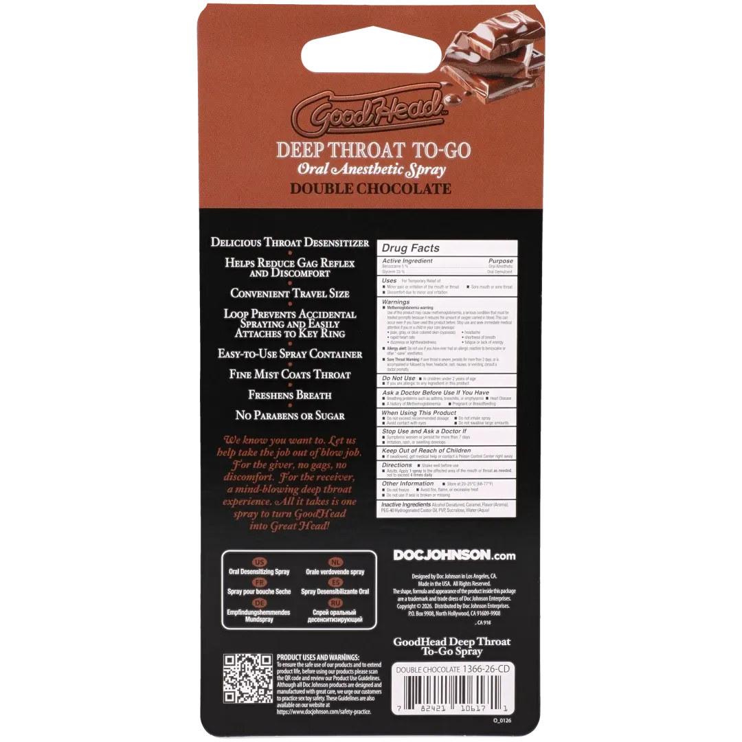 Goodhead Deep Throat Spray To-Go – Mild Numbing Agent 0.30 Fl Oz Spray > Lube > Oral Gels & Sprays