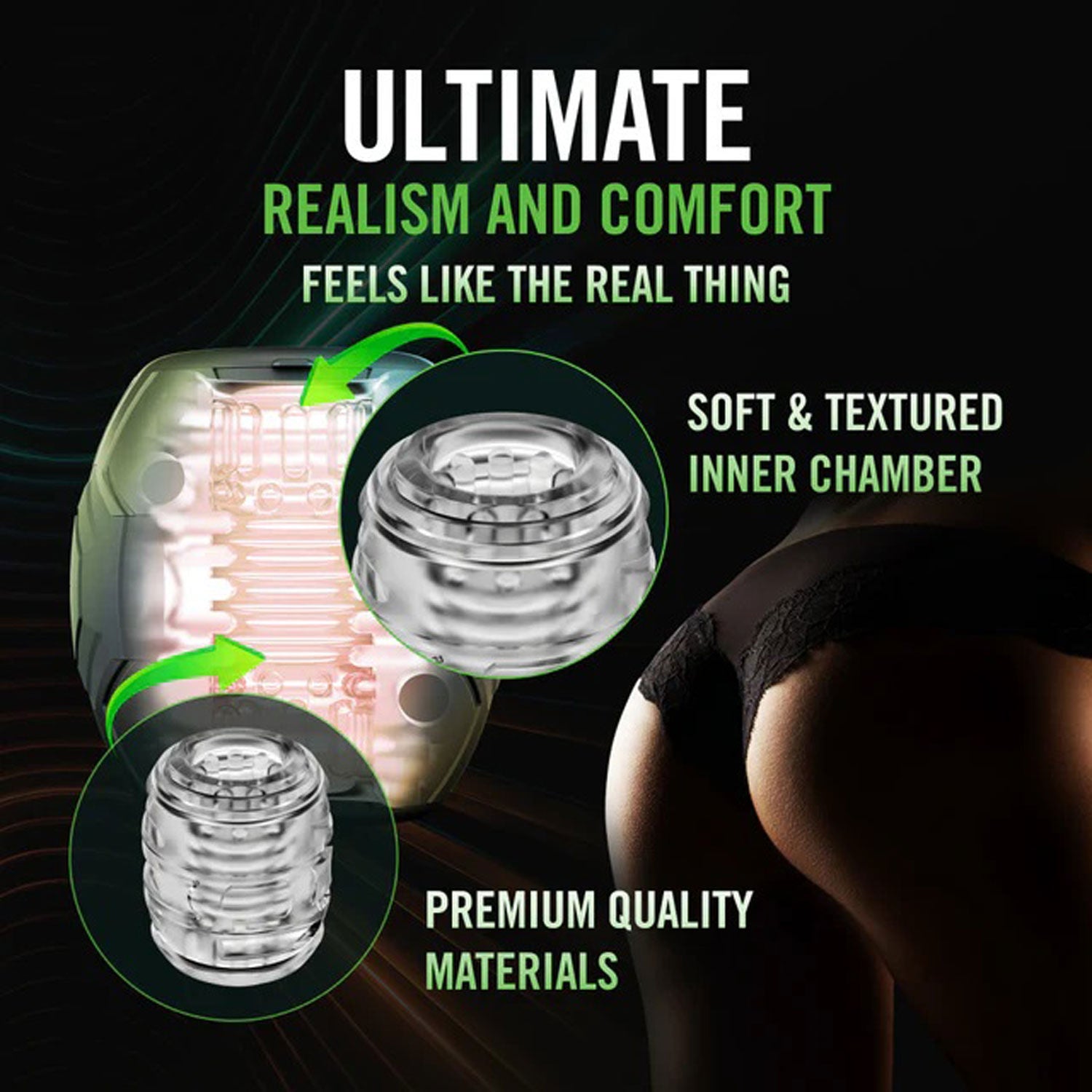 M for Men Dome X Vibrating Male Masturbator with 10 Modes Strokers - Auto