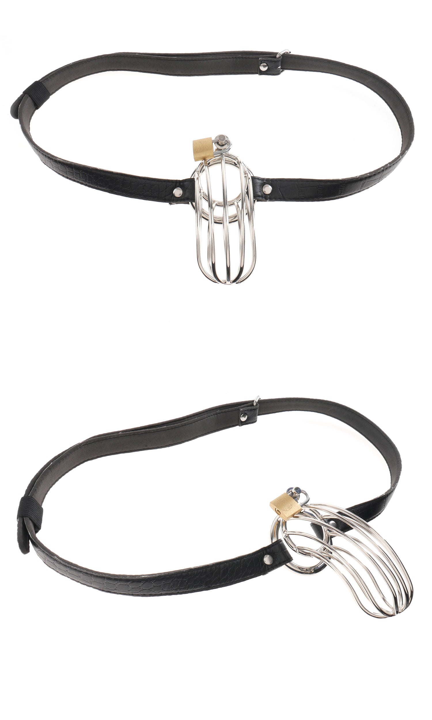 Fetish Fantasy Extreme Prisoner Steel Cock Cage Chastity Device Vibrators